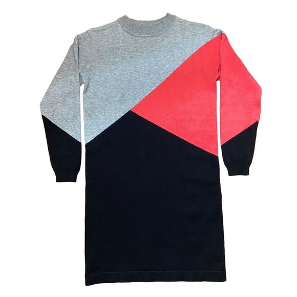 Sugarhill Brighton Women's Long Sleeve Knit Colorblock Crew Neck Dress Size 4 - Picture 6 of 11